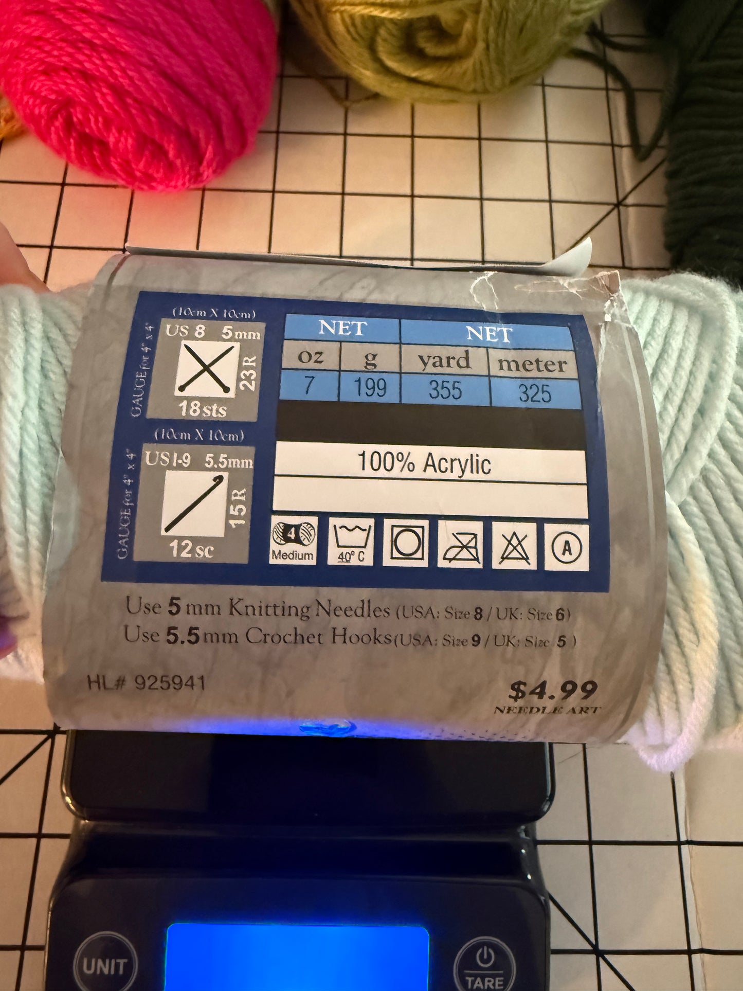 I love this yarn - Hobby Lobby - arctic blue