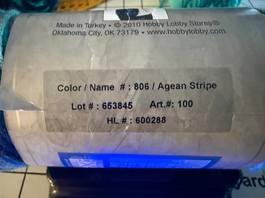 I love this yarn - Hobby Lobby - Agean Stripe