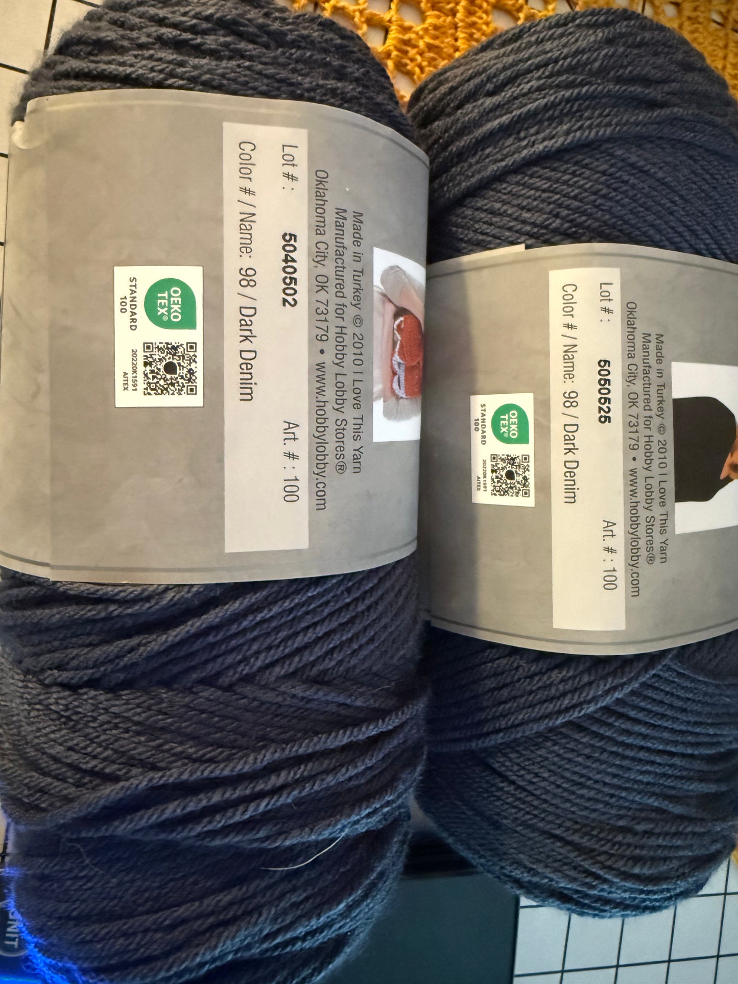 I love this yarn - Hobby Lobby - dark denim