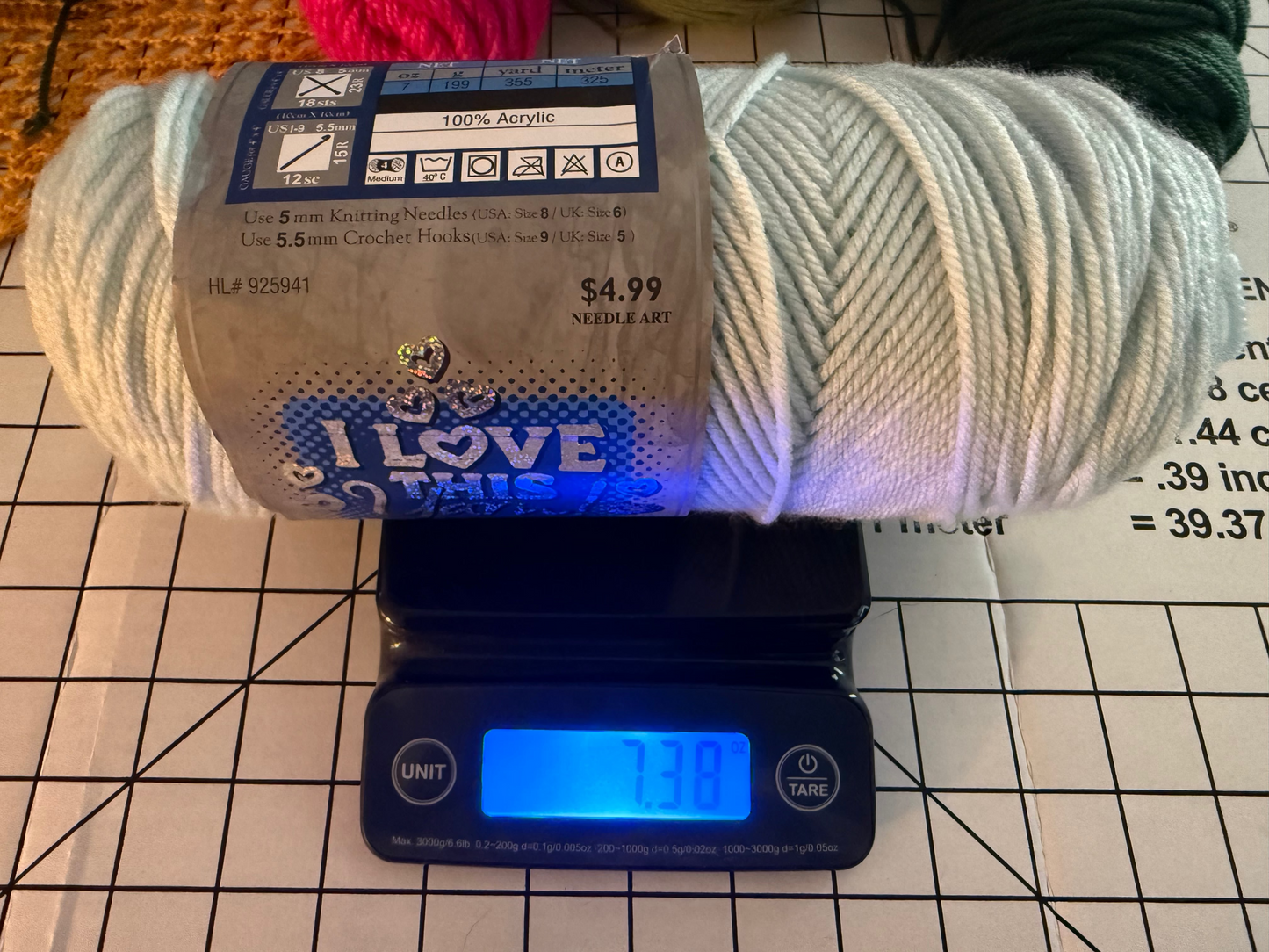I love this yarn - Hobby Lobby - arctic blue