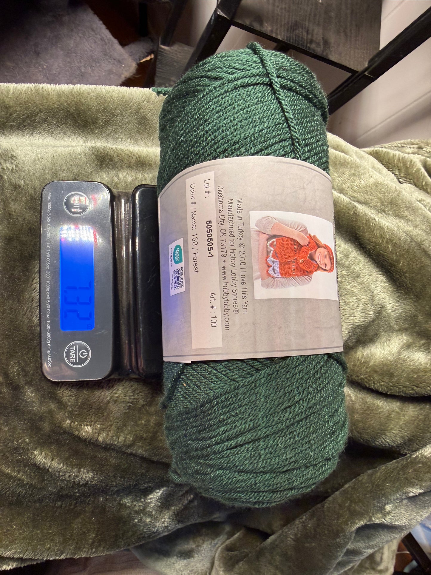 I love this yarn - Hobby Lobby - Forrest Green