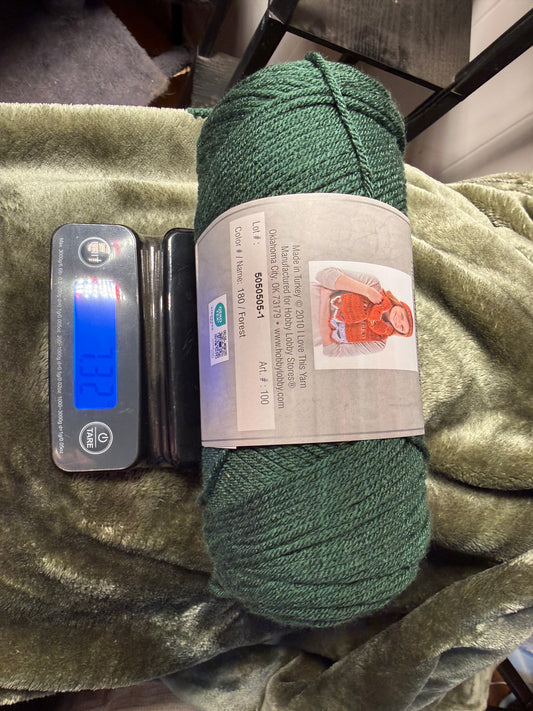 I love this yarn - Hobby Lobby - Forrest Green