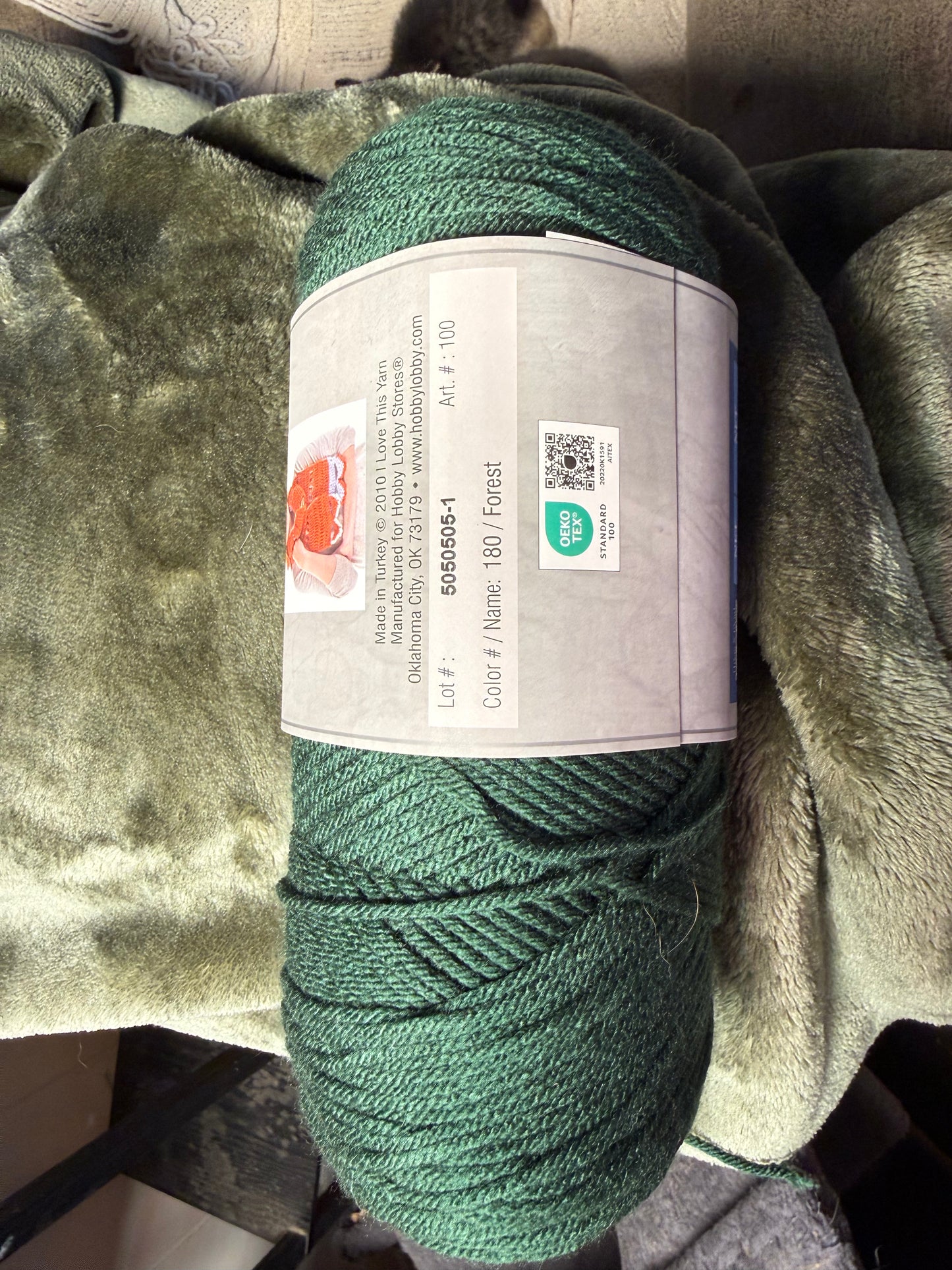 I love this yarn - Hobby Lobby - Forrest Green