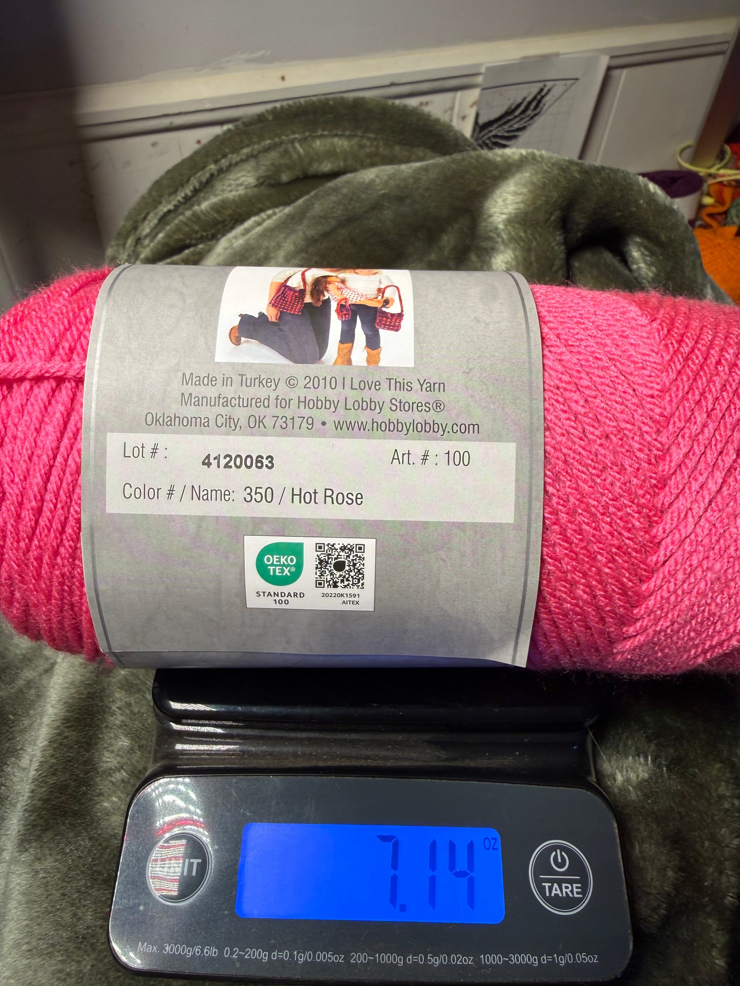 I love this yarn - Hobby Lobby - Hot Rose