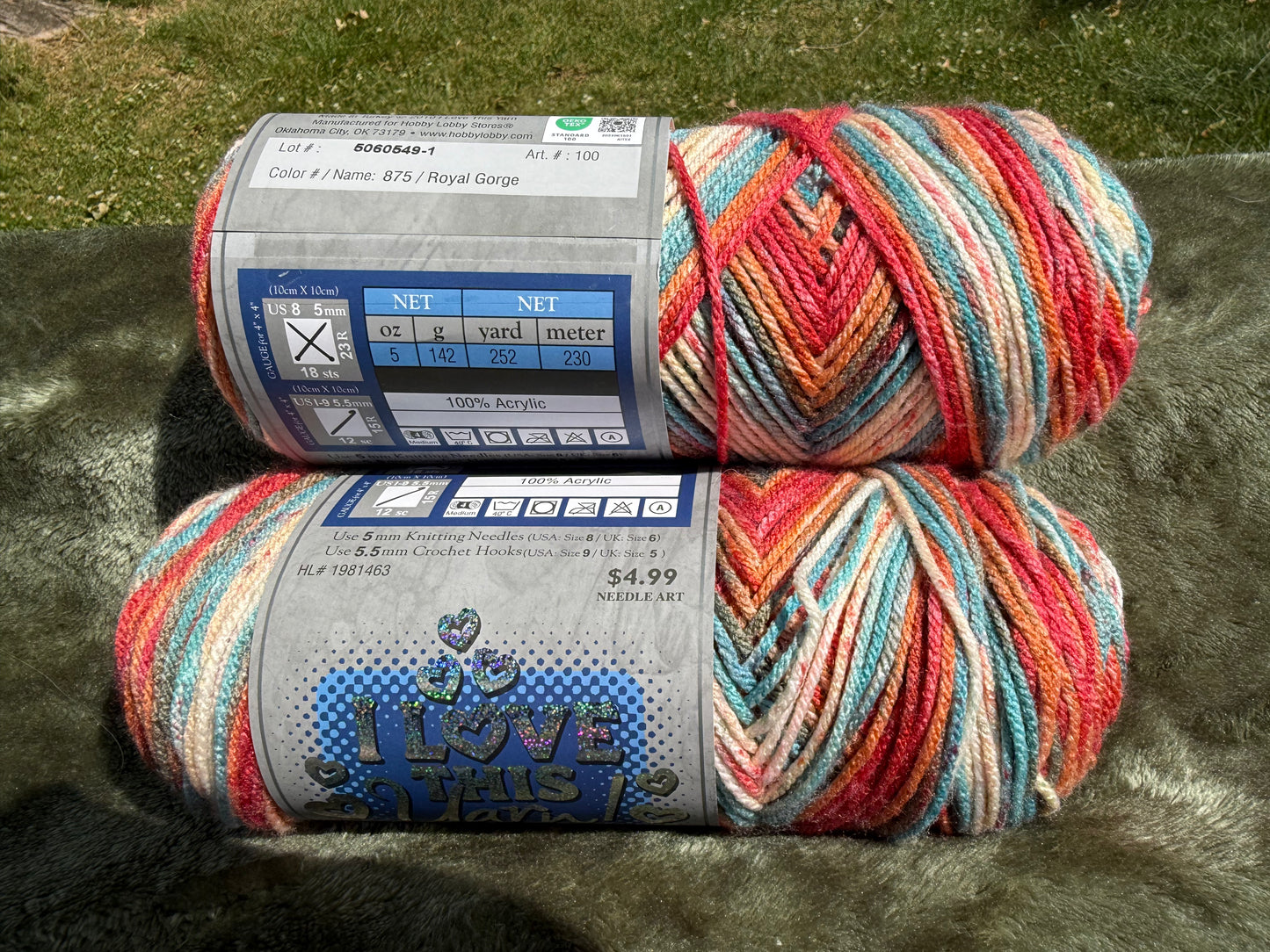 I love this yarn - Hobby Lobby - Royal Gorge